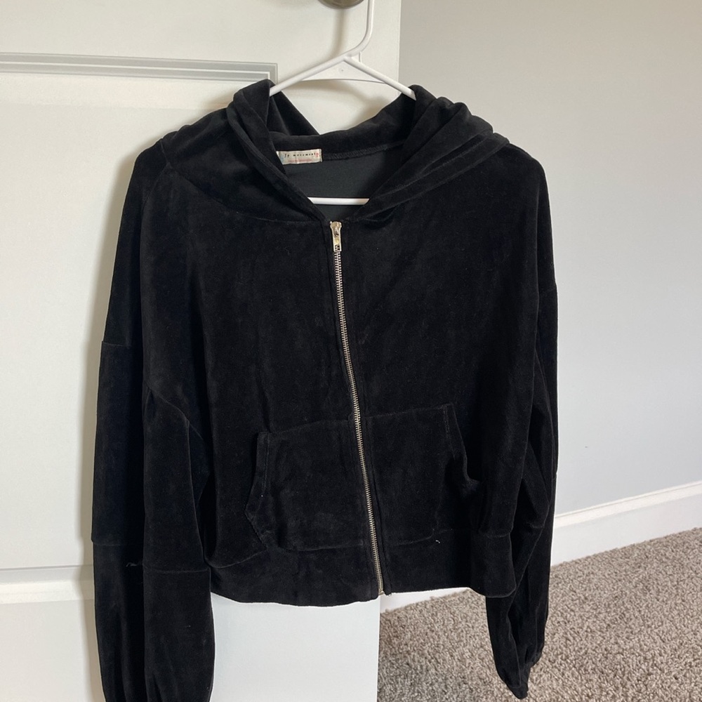 Free people movement hoodie zip up velvet